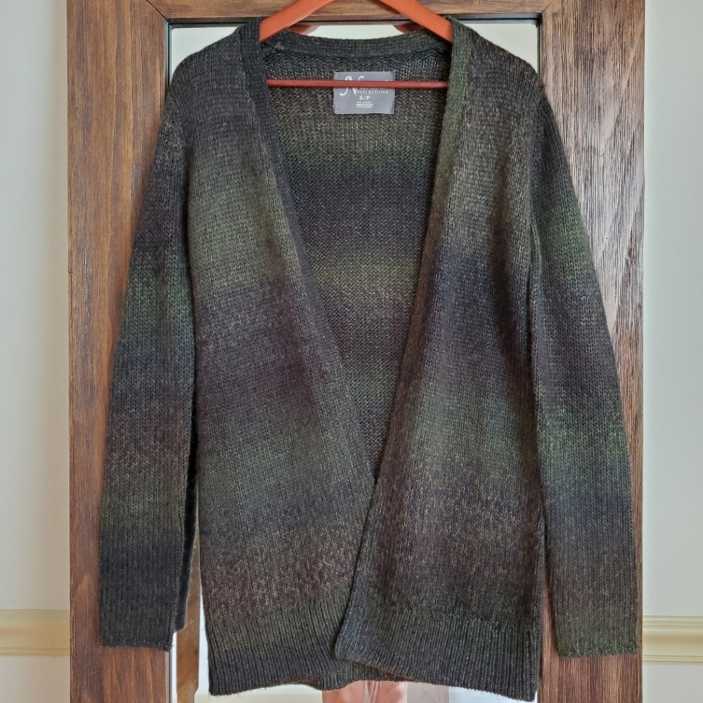 Natural Reflections Open Front Cardigan, Size Small